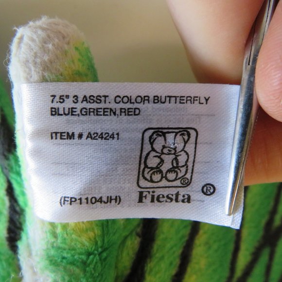 Green Butterfly PLUSH w Wire posing 11" wing span Stuffed Animal can Hang - Picture 7 of 8